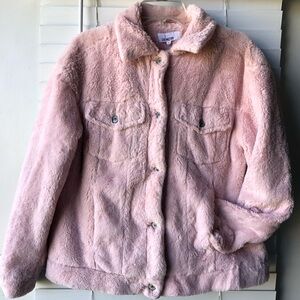 Love Chemiztry Size Small Chic Light Pink Teddy Jacket.Super Soft Front pockets